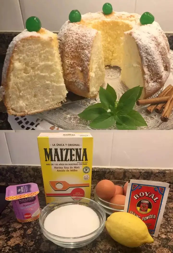 Bizcocho de Maizena y yogur muy esponjoso