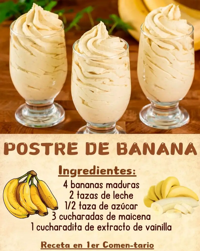 Postre Cremoso de Banana: ¡Dulzura y Textura en Cada Bocado!