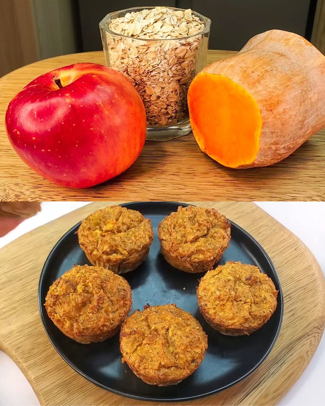 Pastel de avena, zanahoria, calabaza y manzana